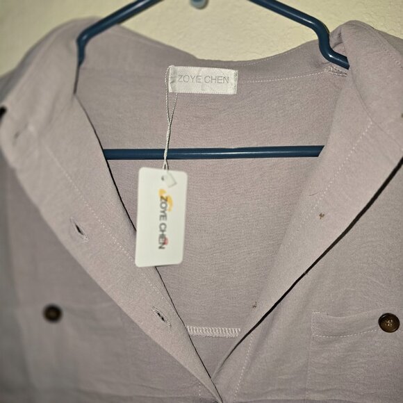 Zoye Chen L NWT lt Mauve top - Picture 3 of 4